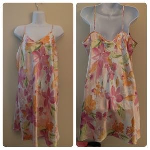 Floral Satin Plus Size Chemise Nightgown, XXL